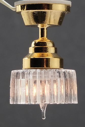Dollhouse Miniature Ceiling Lamp, Scalloped Shade